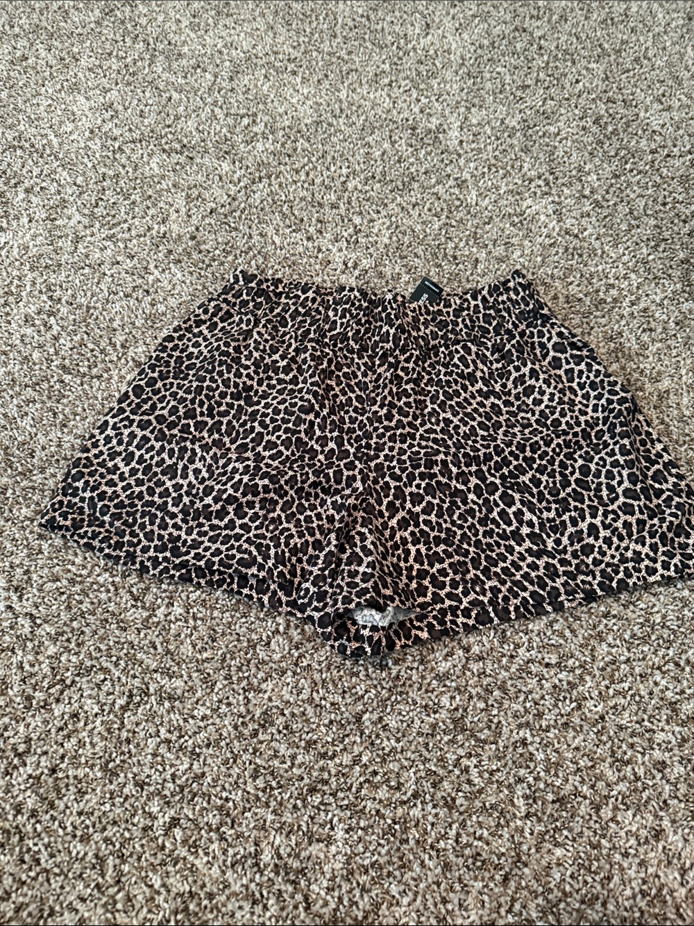 Express Leopard Print Skort - Black and Tan